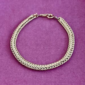Damar Vintage Gold Tone Braided Link Bracelet